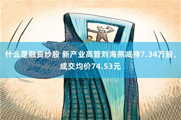 什么是融资炒股 新产业高管刘海燕减持7.34万股，成交均价74.53元