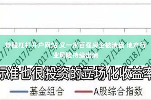 炒股杠杆开户网站 又一家百强房企被清盘 地产行业风险持续出清