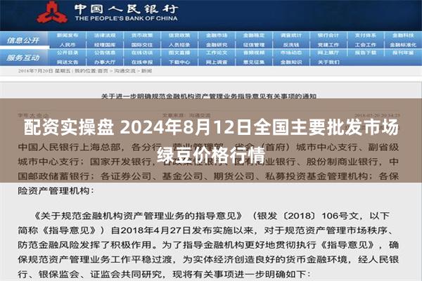 配资实操盘 2024年8月12日全国主要批发市场绿豆价格行情