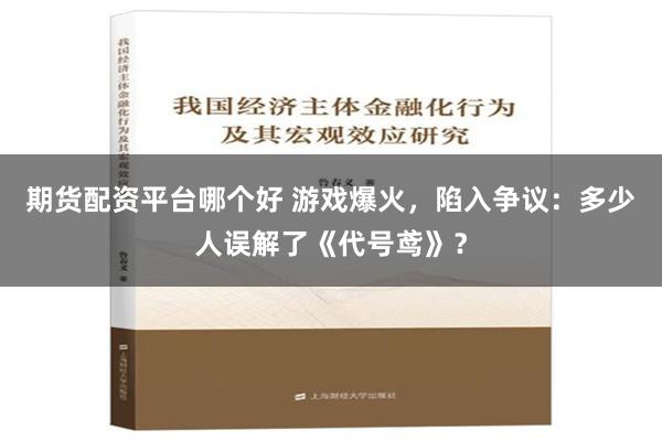 期货配资平台哪个好 游戏爆火，陷入争议：多少人误解了《代号鸢》？