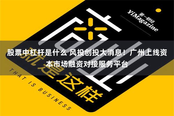 股票中杠杆是什么 风投创投大消息！广州上线资本市场融资对接服务平台